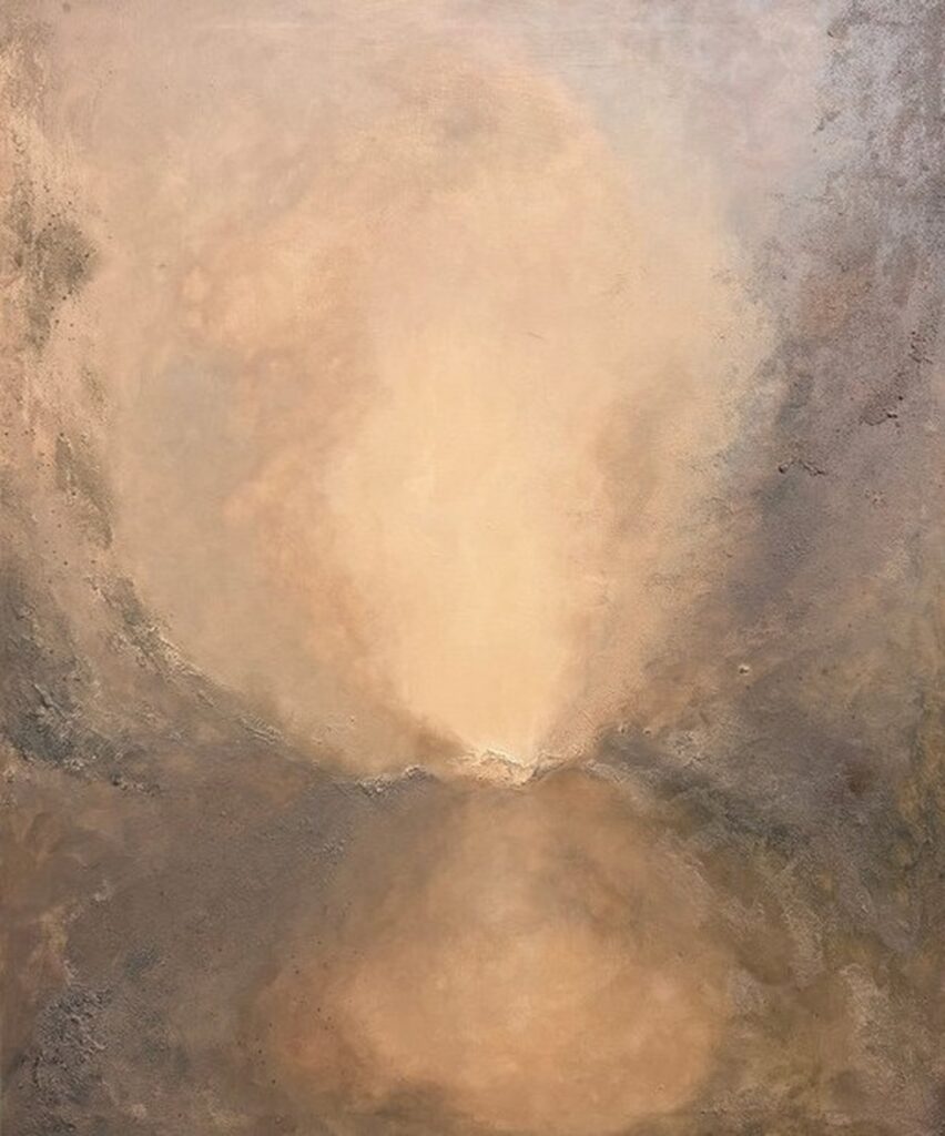 Between — acrylic on canvas by Raluca Luchian, 120 × 100 cm