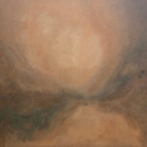 Ember Silence — acrylic on canvas by Raluca Luchian, 120 × 180 cm