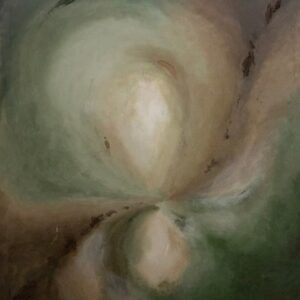 Quiet Opening — acrylic on canvas by Raluca Luchian, 160 × 140 cm
