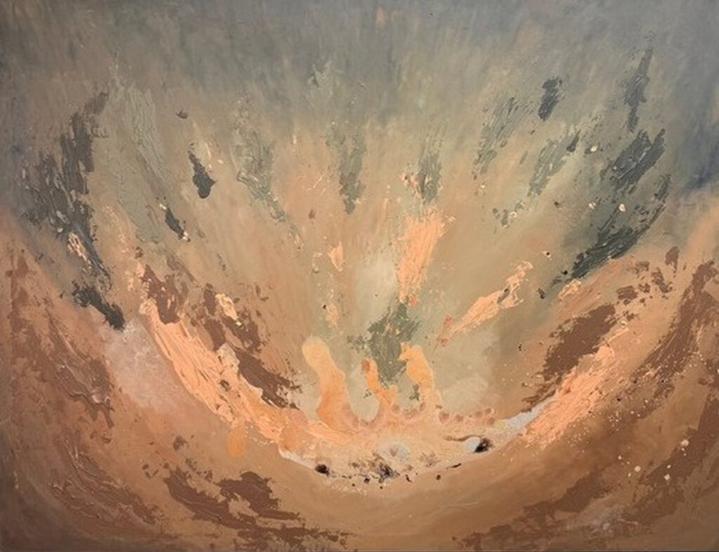 Spark — acrylic on canvas by Raluca Luchian, 140 × 180 cm