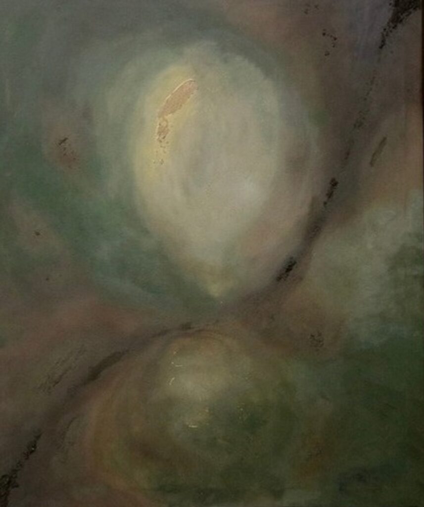 Threshold — acrylic on canvas by Raluca Luchian, 120 × 100 cm