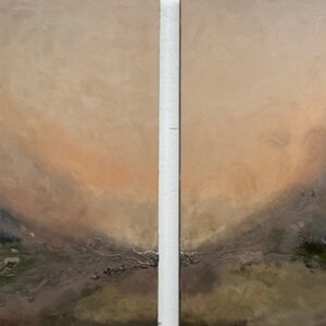 Together — acrylic on canvas by Raluca Luchian, 80 × 80 cm, diptych