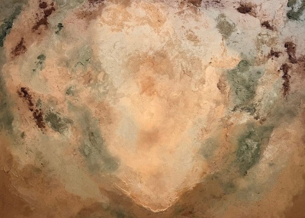Trace — acrylic on canvas by Raluca Luchian, 100 × 140 cm
