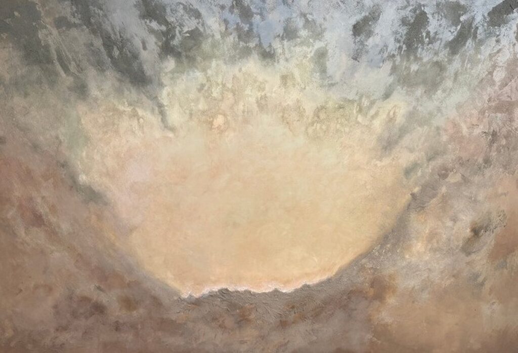 Unfolding — acrylic on canvas by Raluca Luchian, 120 × 180 cm