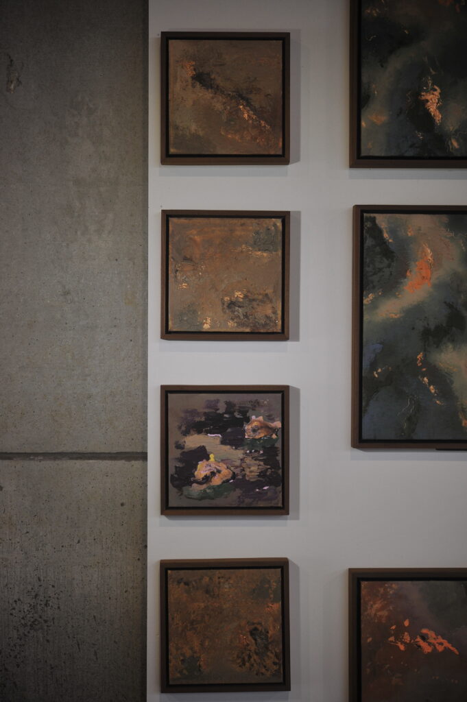 Orix I–IV — installation view of the four paintings by Raluca Luchian